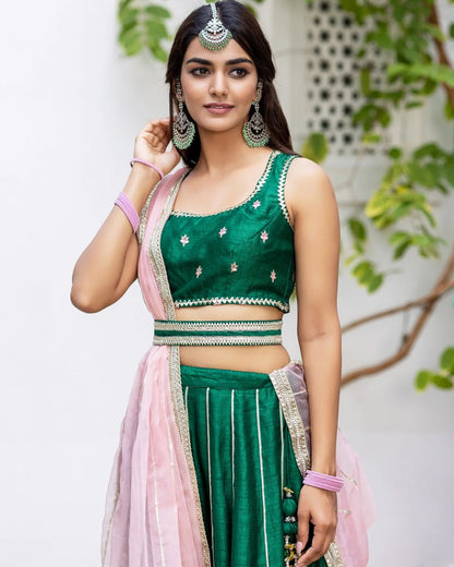 Emerald Green Lehenga Set