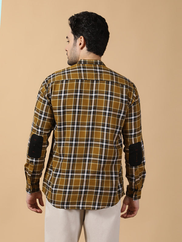 Kuons Avenue Men's Black & Khaki Cotton Checks Casual Shirt