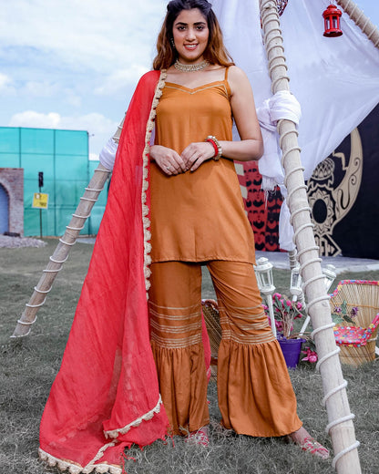 Brown Dobby Sharara