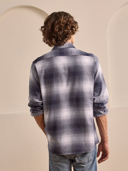 Black Regular Fit Checked Casual Cotton Shirt for Men (LIORA)