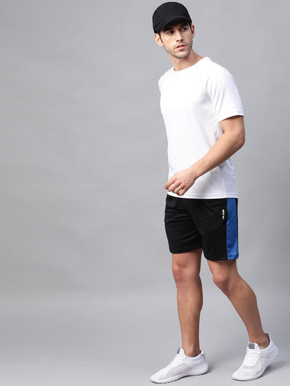 Alcis Men Black Solid Slim Fit Sports Shorts