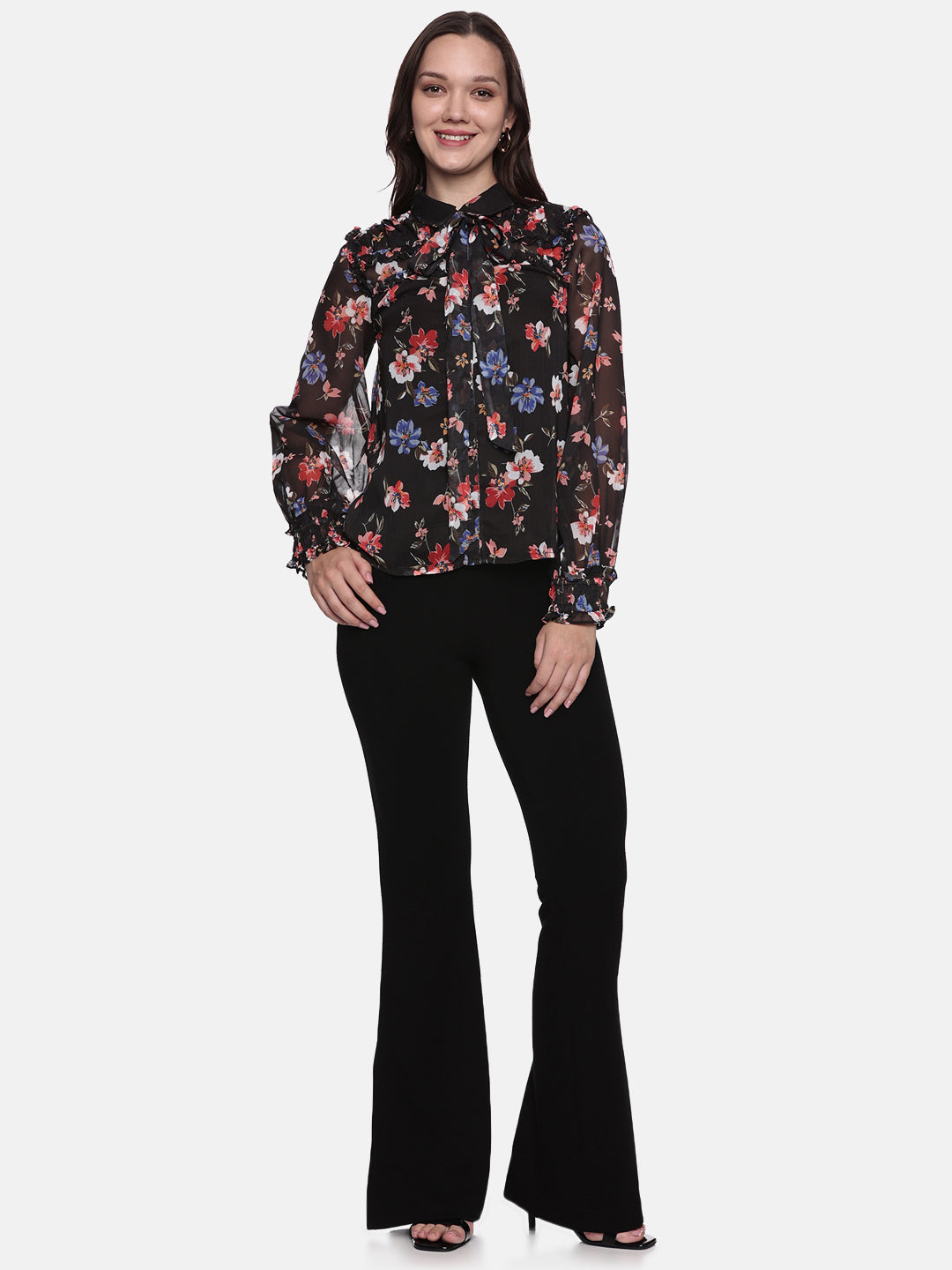 IS.U Floral Black Skirt and Top Co-ord set