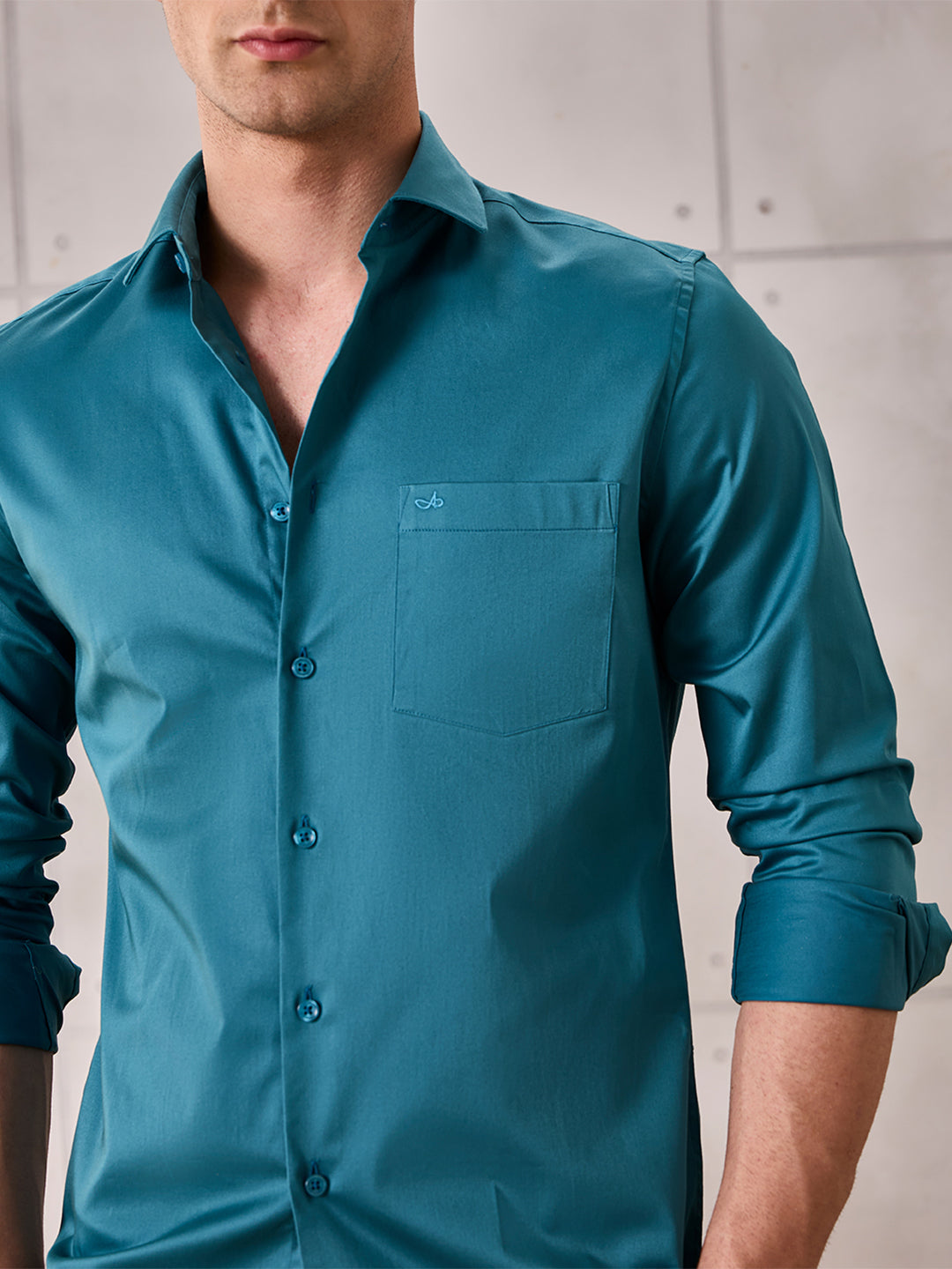 Aldeno Men Deep Teal Formal Shirt (NERIO)