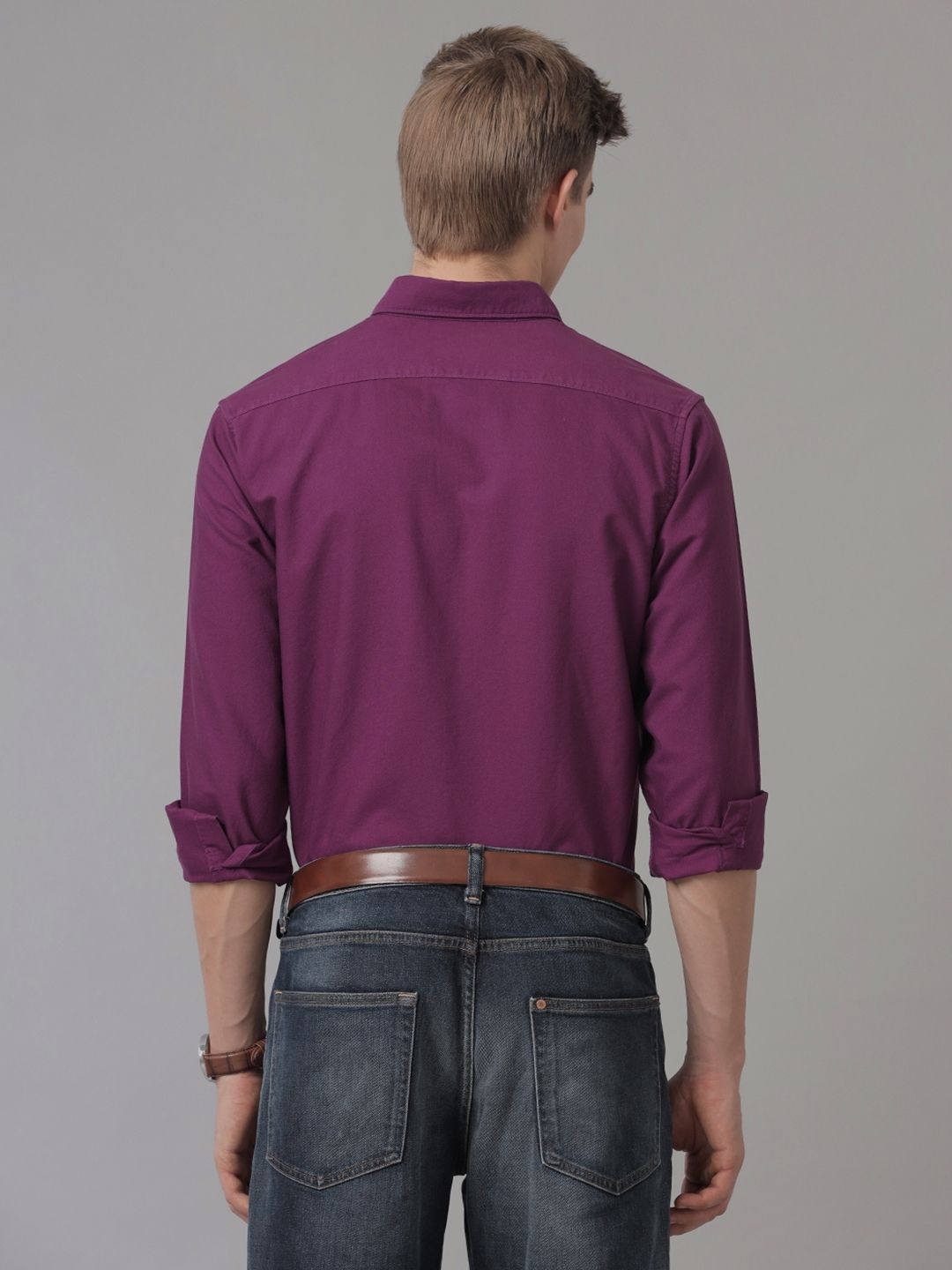 Aldeno Men Oxford Magenta Casual Shirt (GIPAL)