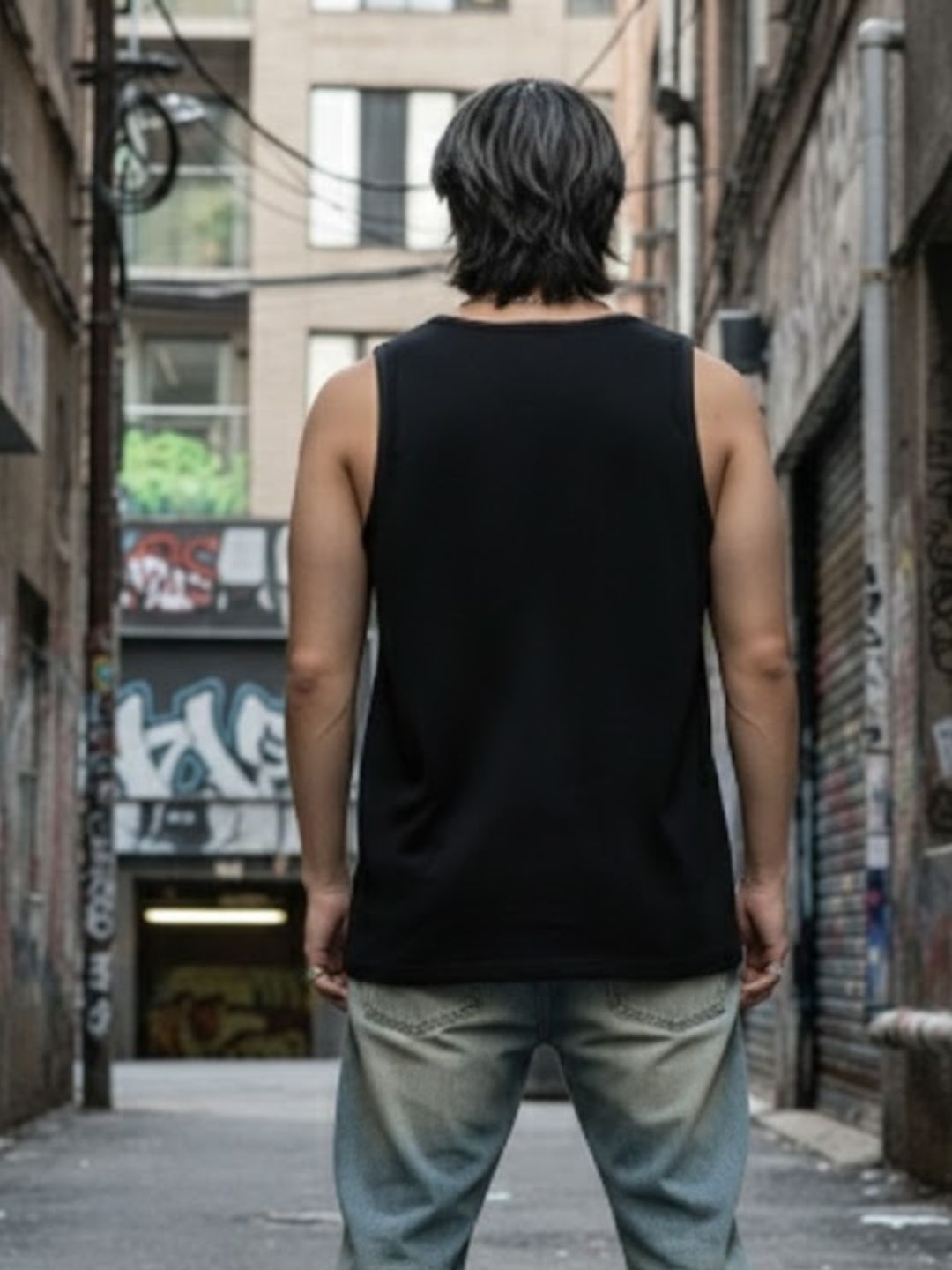 Dark Grey Sleeveless Typography Print Cotton Round Neck Men T-Shirt