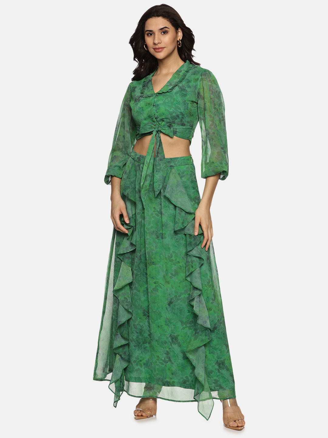 Buy Long Maxi Skirt For Women In Green 