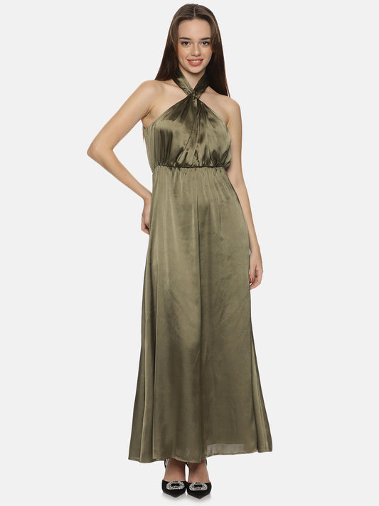 Buy Sleeveless Maxi Dress For Women In Olive