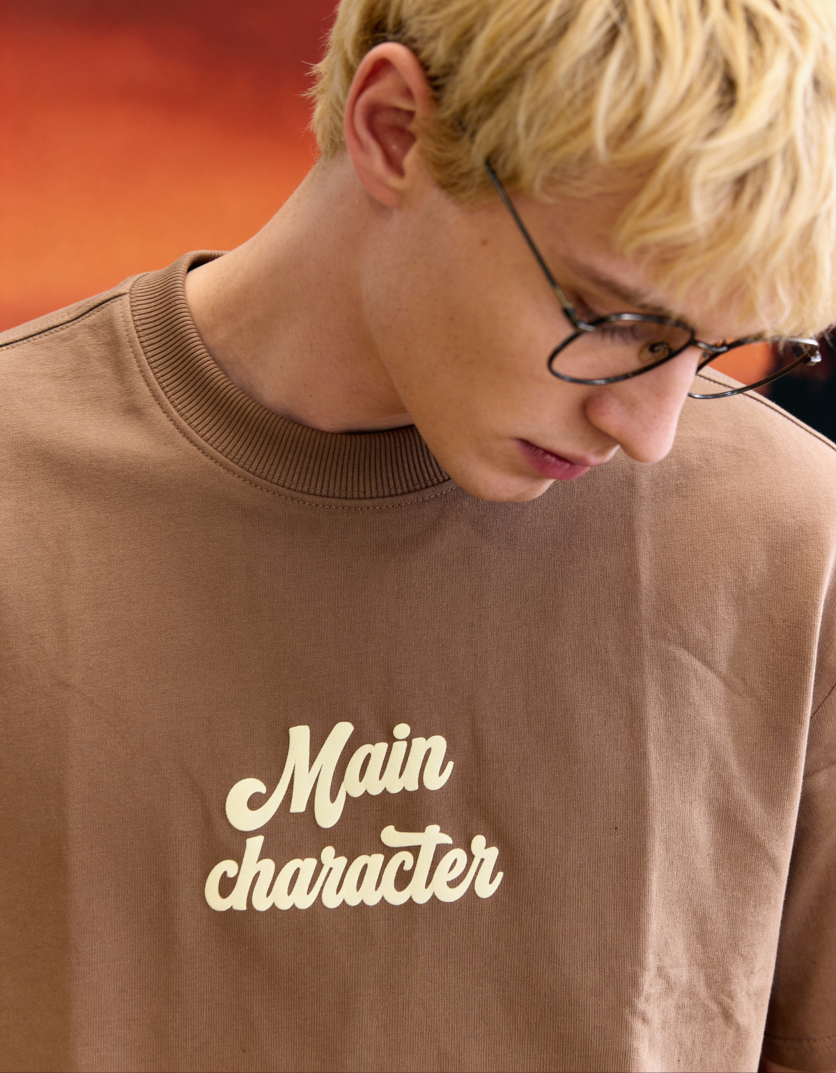 Sky Society Printed Oversized Brown T-Shirt Main Character
