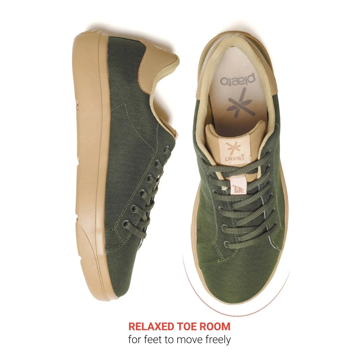 Classic Olive Sneakers for Men Plaeto