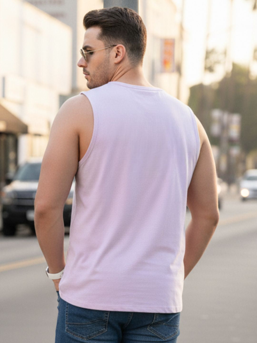 Plus Size Men's Maroon and Teal Printed Cotton Sleeveless Innerwear Vest T-Shirt-Pack of 2