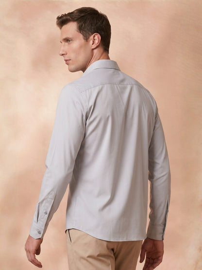Slim Fit Grey Solid Formal Shirt for Men (TOMGR)