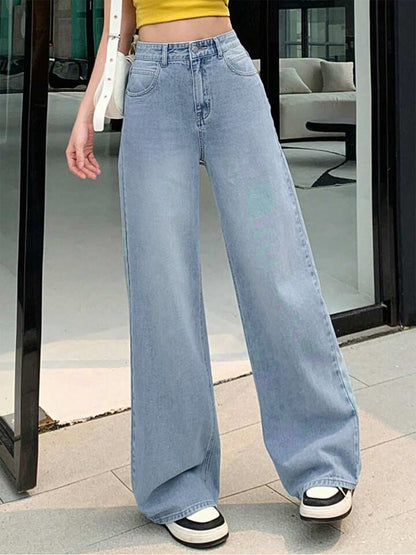 Wispy Blue Washed Wide Leg Jeans