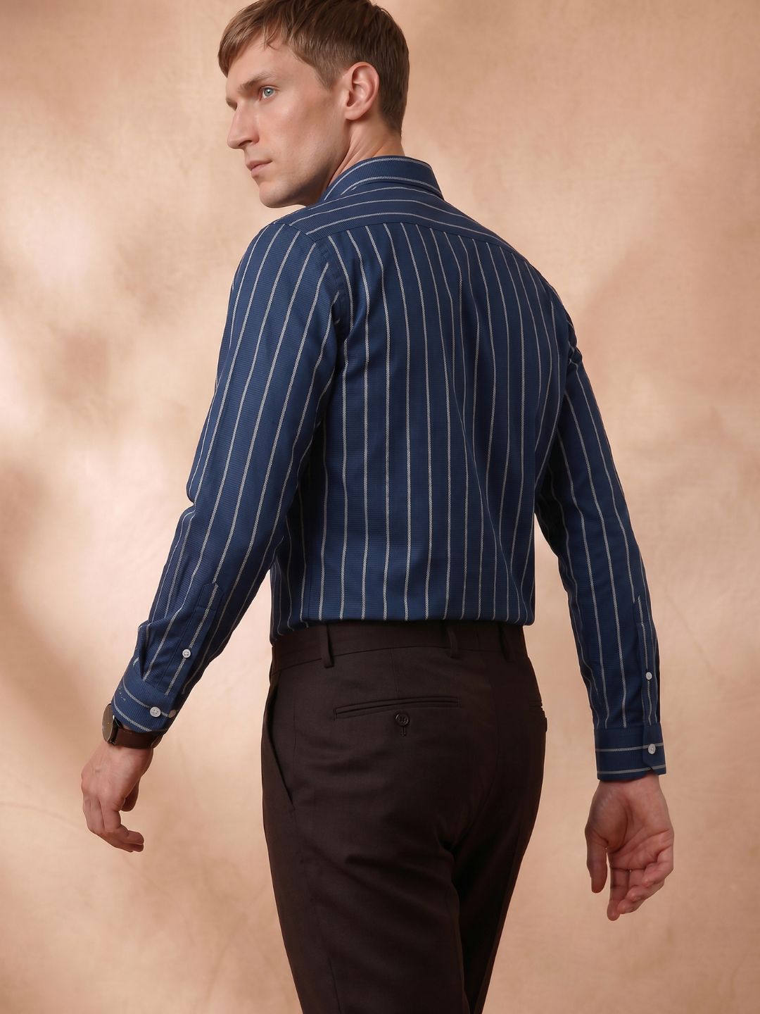 Regular Fit Cotton Blue Casual Shirt for Men (FOLIA)