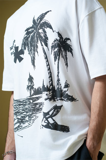 Deeper For You Printed Oversized White T-Shirt Main Character