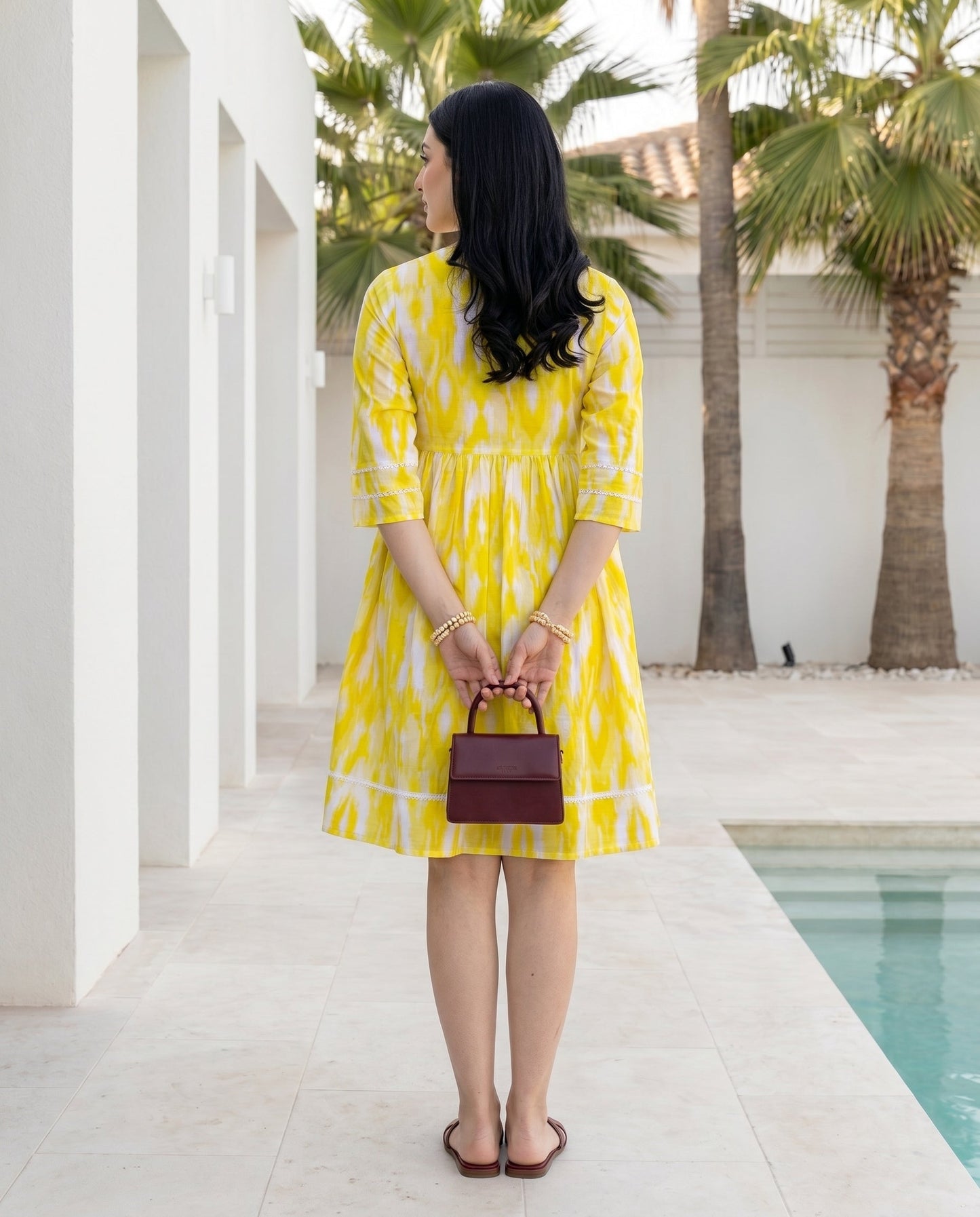 Sorbet Yellow Ikat Dress