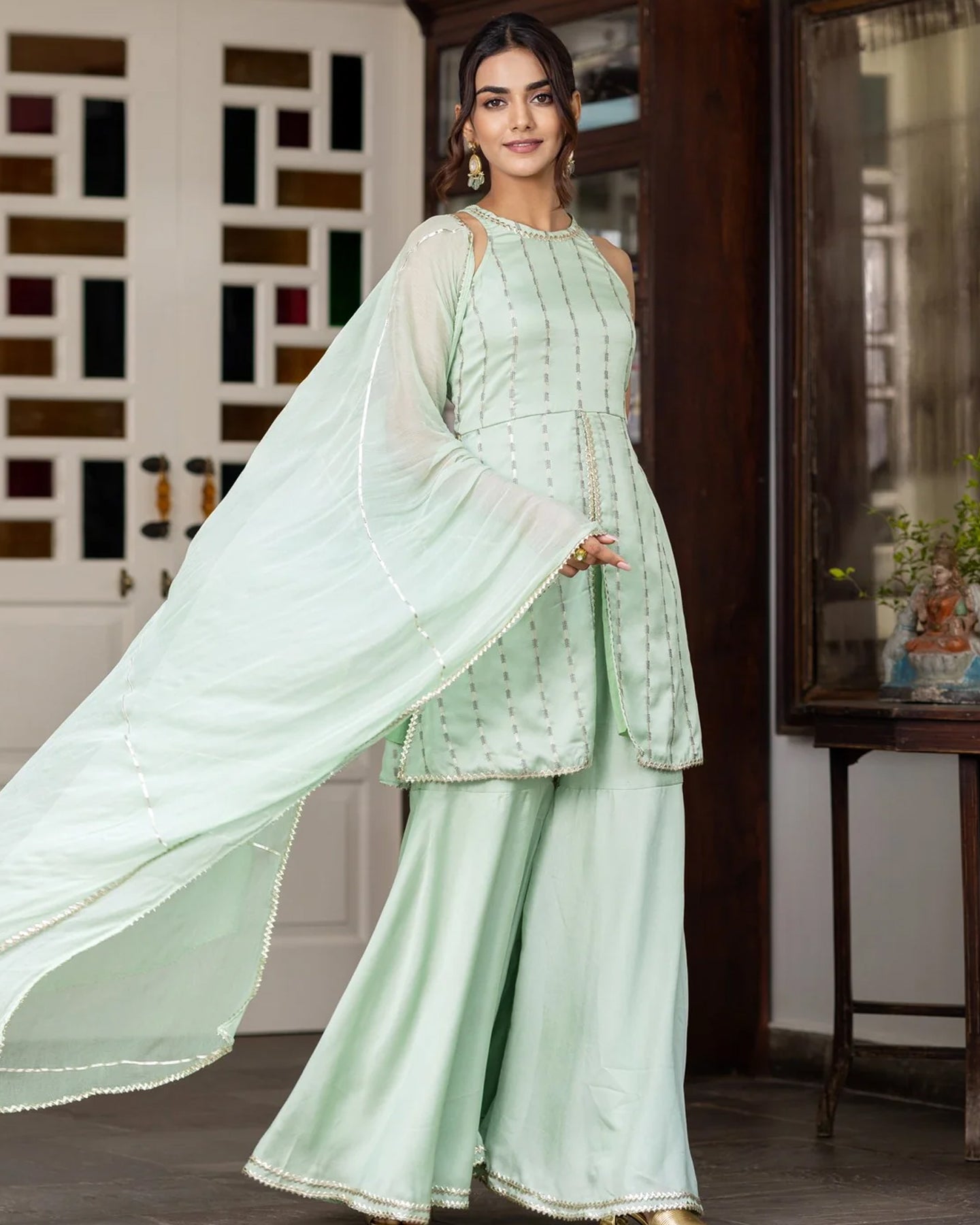 Noor Embroidered Sharara Set