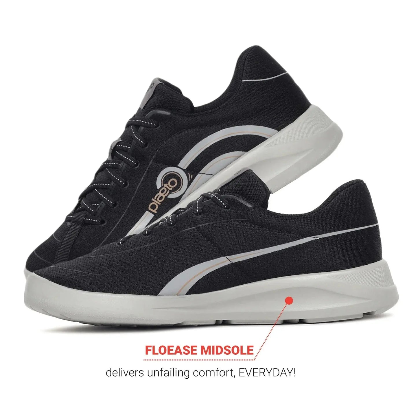 Men's Black Go Trainer Shoes Plaeto