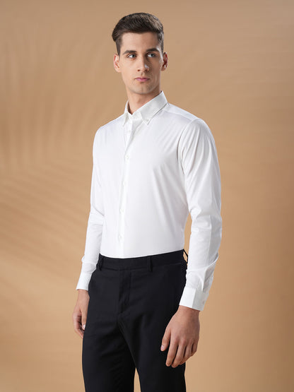 White Regular Fit Formal Cotton Shirt for men (COLTA)