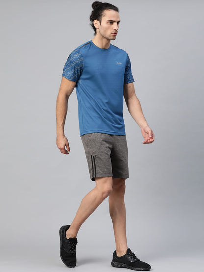 Alcis Men Charcoal Grey Solid Regular Fit Sports Shorts