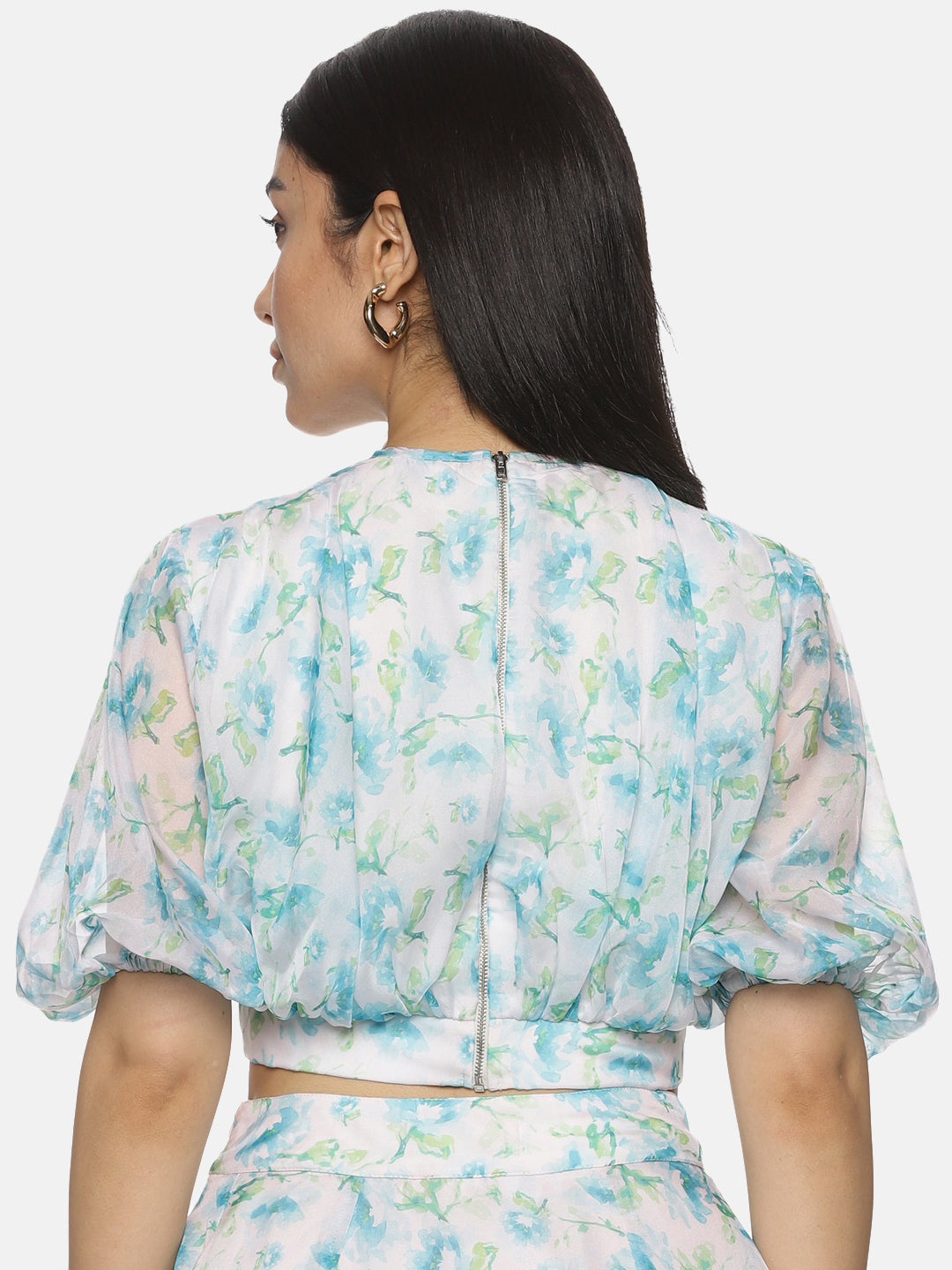 Buy Half Sleeve Puffed Crop Top For Women