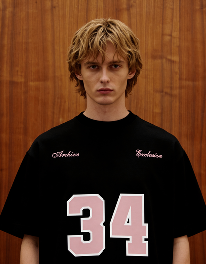 Reimagined Printed Black Oversized T-Shirt