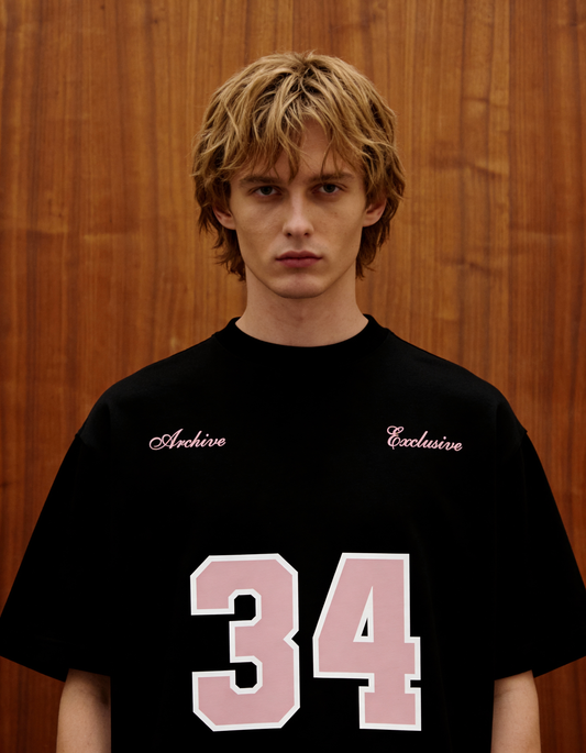 Reimagined Printed Black Oversized T-Shirt