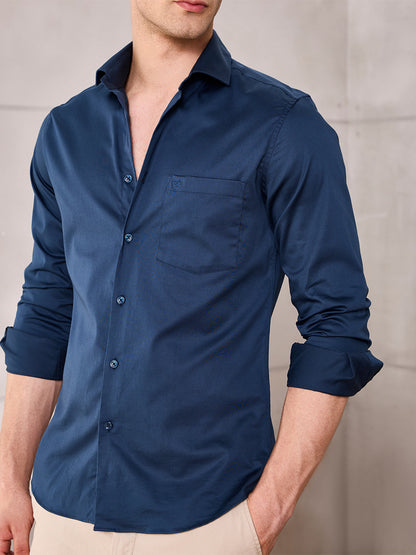 Aldeno Men Teal Formal Shirt (VENTO)