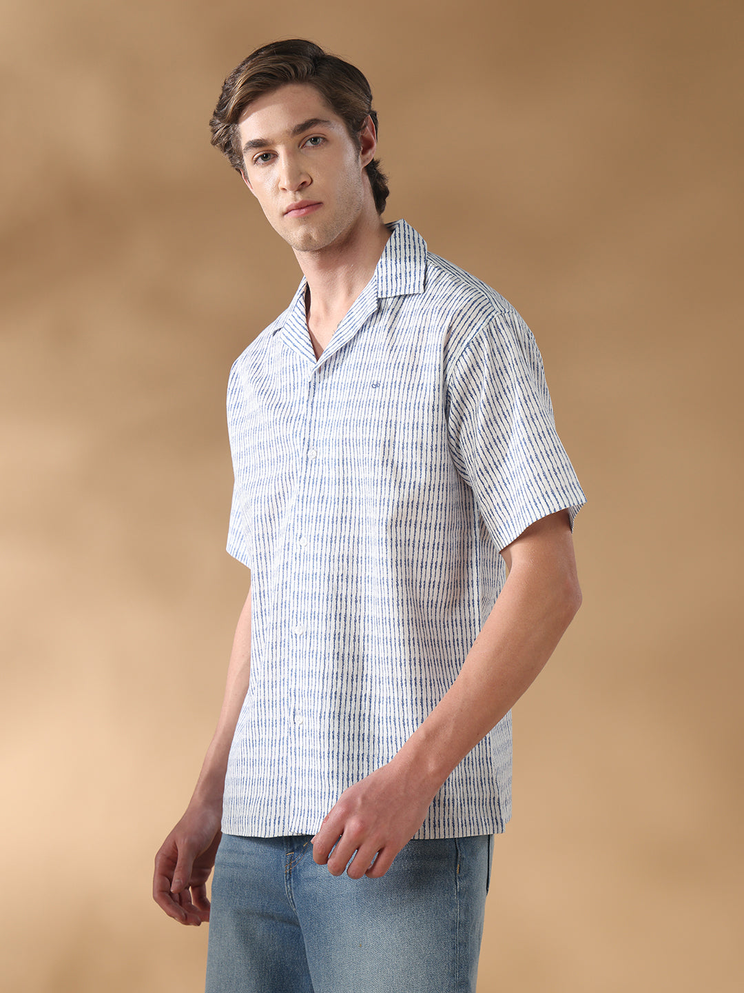 Blue Regular Fit Casual Cotton Shirt for men (ELANE)