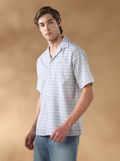 Blue Regular Fit Casual Cotton Shirt for men (ELANE)