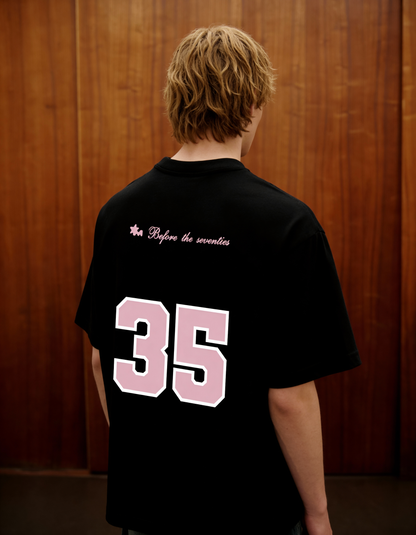 Reimagined Printed Black Oversized T-Shirt
