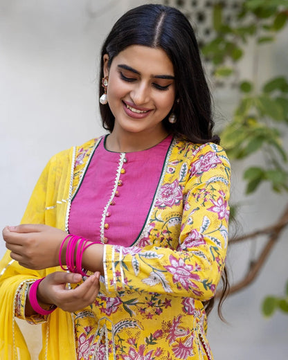 Krisha Yellow Sharara Set