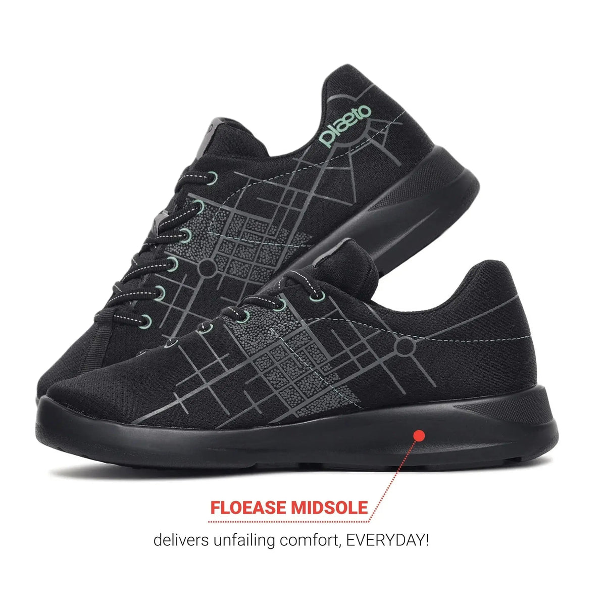 Men's Maidaan Black Training Shoes Plaeto