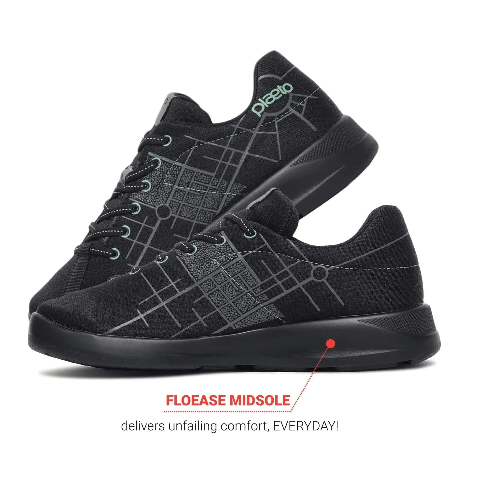 Men's Maidaan Black Training Shoes Plaeto