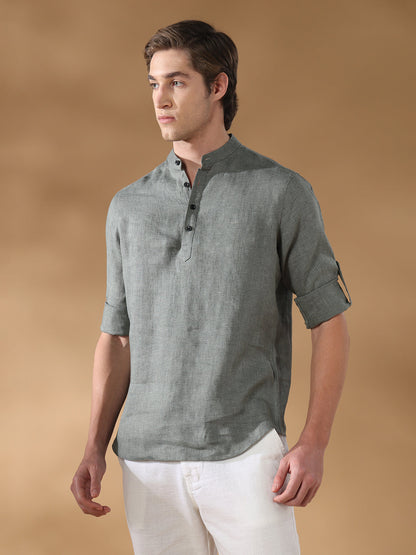 Olive Green Regular Fit Casual Cotton Shirt for men (DUSAN)