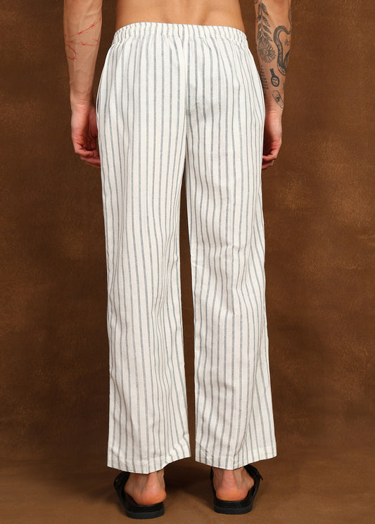 Fabmade Whiteline Stripe Linen Pyjama