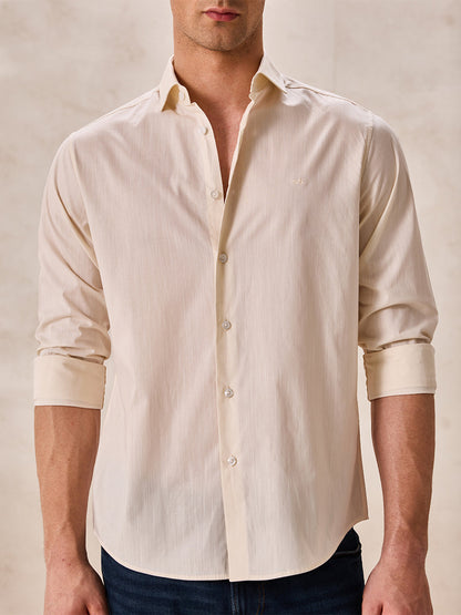 Yellow Regular Fit Solid Formal Cotton Shirt for Men (LAZEN)