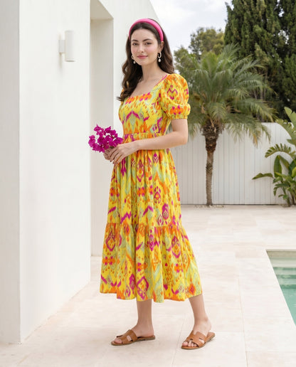 Multicolour Ikat Dress