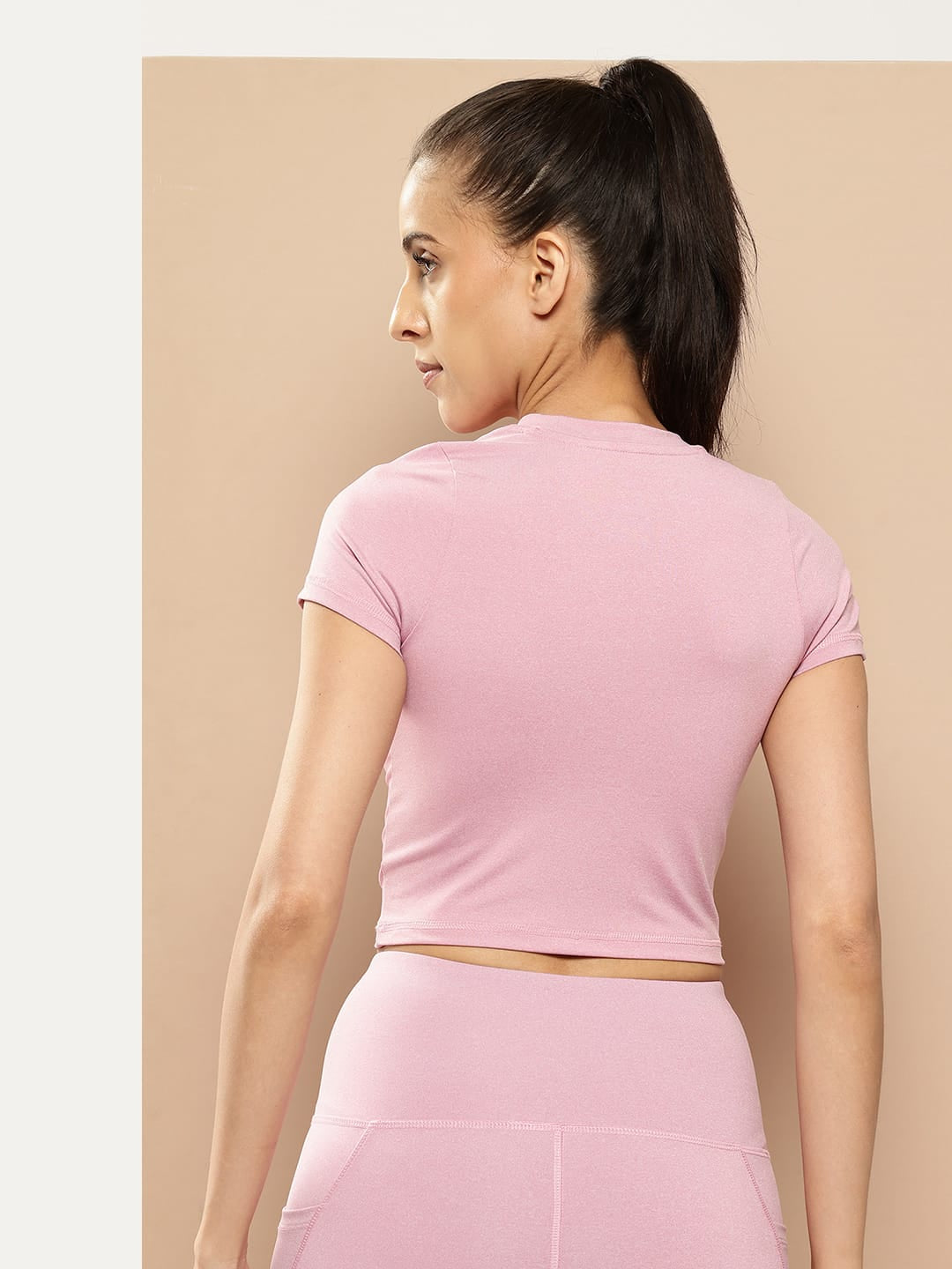 TECH JACQUARD PRINT CROP TOP
