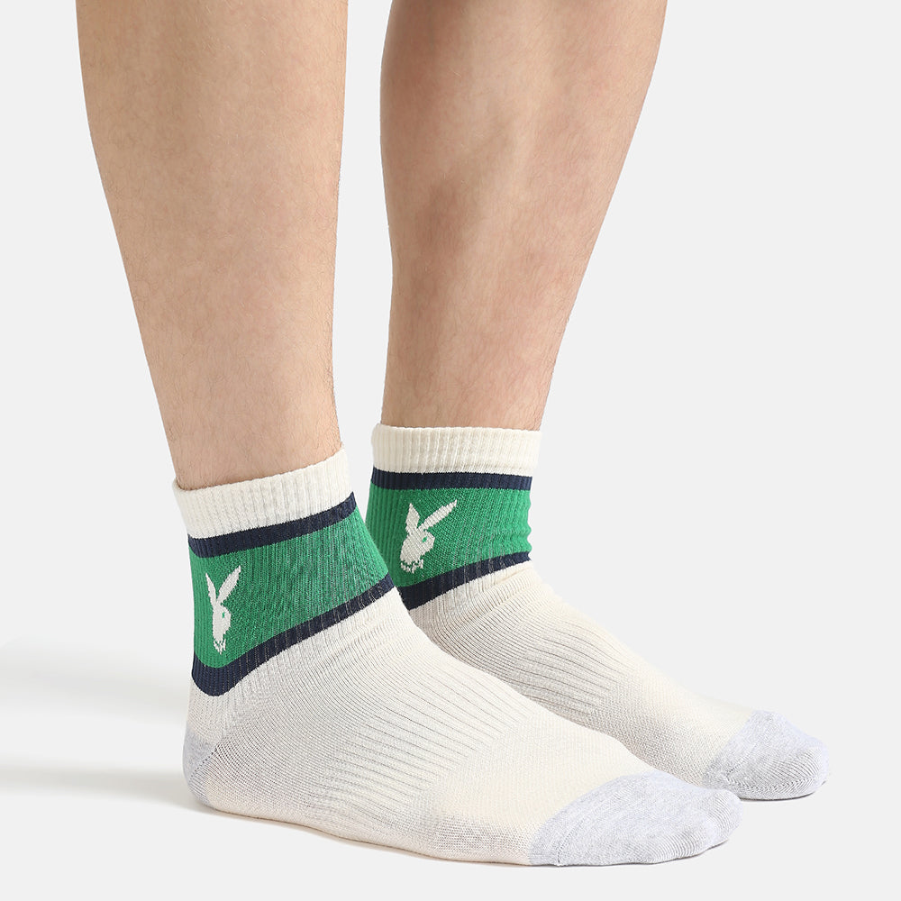 Men’s Playboy Themed Ribbed High Ankle Socks SocksXpress