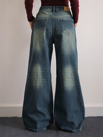 Twilight Green Tinted Ultra Wide Leg Jeans