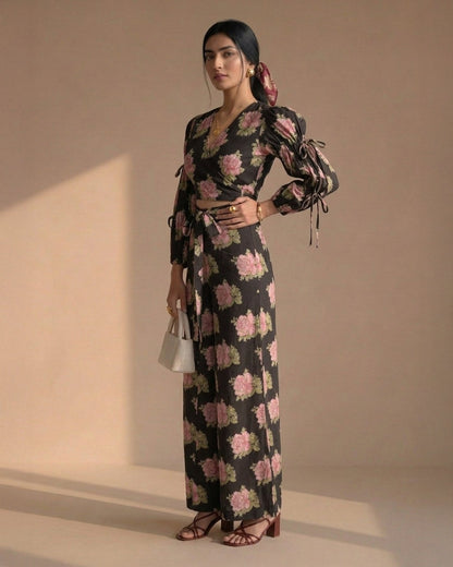 Black Floral Cotton Co-ords