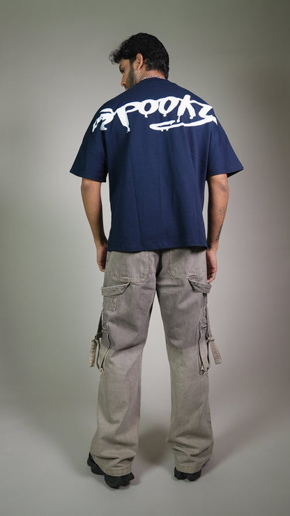 Midnight Spooky Navy Men’S Oversized T-Shirt Rustlines
