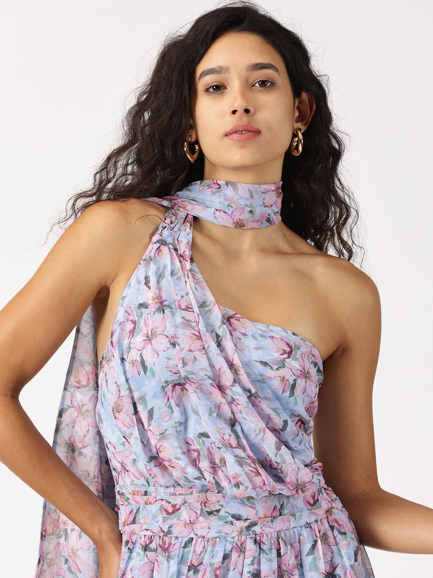 One shoulder maxi dress for women