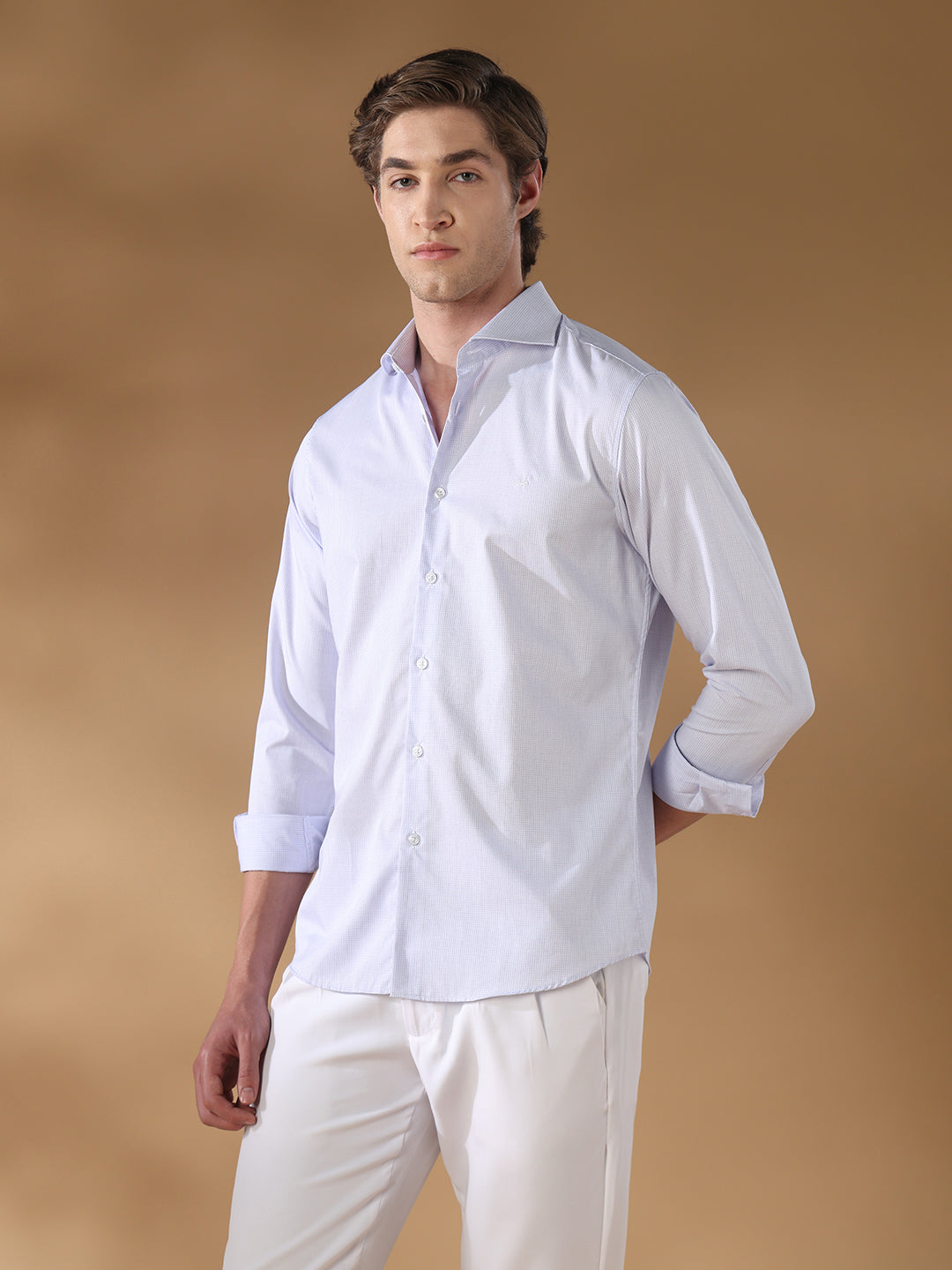 Lavender Slim Fit Formal Cotton Shirt for men (CODIC)