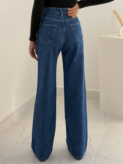 Dark Blue Wide Leg Jeans