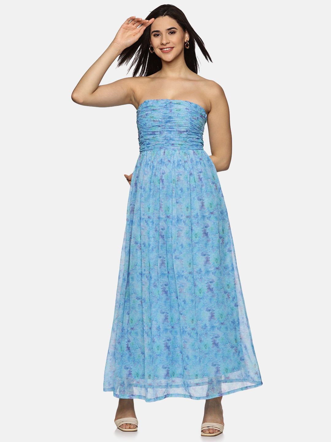Buy Sleeveless Maxi Dress For Women In Blue