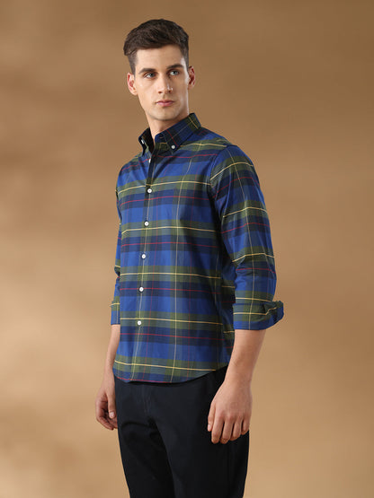 Blue Regular Fit Casual Cotton Shirt for men (CINTA)