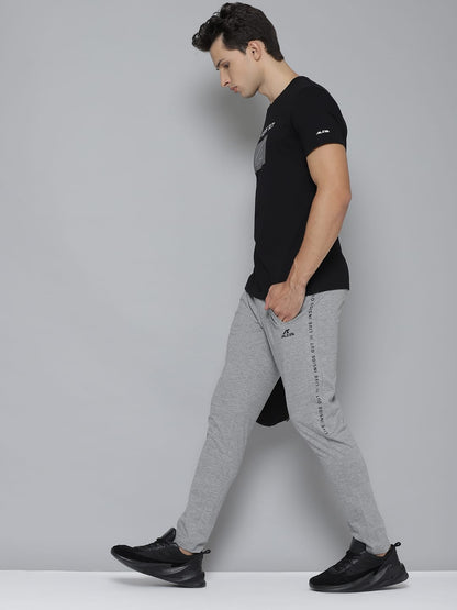 Alcis Men Solid Grey Melange Track Pants