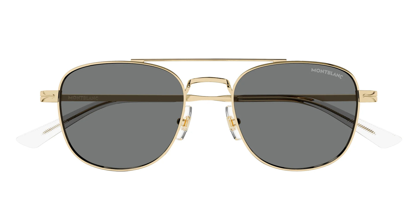 Mont Blanc Unisex Sunglasses Protective Metal Phantos Gold With Grey Standard Lenses