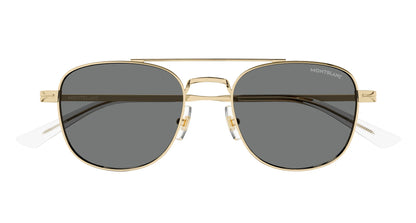 Mont Blanc Unisex Sunglasses Protective Metal Phantos Gold With Grey Standard Lenses